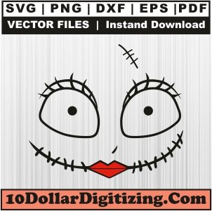 Sally-Face-Svg,-Halloween-Png-Vector,-Nightmare-Before-Christmas-Svg-Cut-File-For-Cricut-Silhouette-Printable-Files