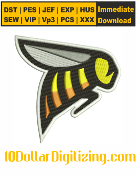 Savannah-College-of-Art-and-Design-Bees-Embroidery-Design,-Savannah-College-of-Art-and-Design-Athletics-Machine-Embroidery-Design