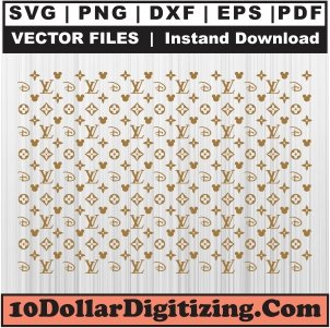 Mickey-Mouse-LV-Pattern-Svg,-Louis-Vuitton-Seamless-Png-Vector,-Brand-Svg-Cut-File-For-Cricut-Silhouette-Printable-Files