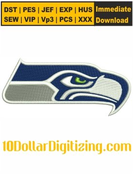 Seattle-Seahawks-Embroidery-Design,-Football-Embroidery-File,-NFL-Team-Logo-Embroidery-Pattern,-Sports-Embroidery-Files-Instant-Download