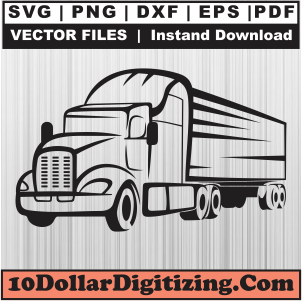 Semi-Truck-Digital-Art-Prints,-Truck-Png-Svg-Cut-File-For-Cricut-Silhouette-Printable-Files