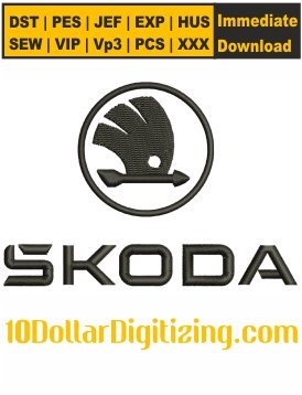 Skoda-Embroidery-Design,-Skoda-Auto-Embroidery-Pattern,-Car-Logo-Embroidery-File,-Car-Automobile-Logo-Brand-Embroidery-Files-Instant-Download