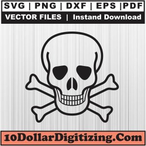 Skull-with-Crossbones-Png,-Skull-Vector,-Skeleton-Svg-Cut-File-For-Cricut-Silhouette-Printable-Files