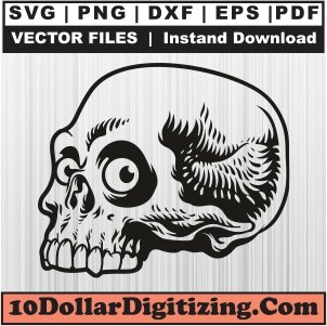 Skull-Head-Png-Transparent,-Human-Skull-Vector,-Skull-Svg-Cut-File-For-Cricut-Silhouette-Printable-Files