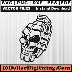 Skull-Grenade-Army-Marine-Grenade-Logo-Svg,-Skull-Bomb-Png-Vector,-Skull-Grenade-Svg-Cut-File-For-Cricut-Silhouette-Printable-Files