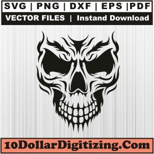 Halloween-Skull-Face-SVG,-Skull-Head-Png-Vector,-Skeleton-Svg-Cut-File-For-Cricut-Silhouette-Printable-Files