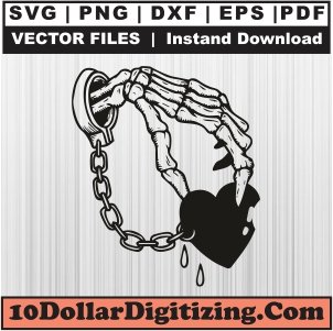 Skeleton-Heart-Lover-Svg,-Skull-Hand-Png-Vector,-Skull-Holding-Heart-Svg-Cut-File-For-Cricut-Silhouette-Printable-Files