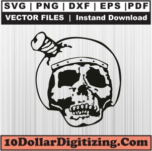 Skull-Knife-in-Helmet-Png,-Skull-Head-Vector,-Skull-Svg-Cut-File-For-Cricut-Silhouette-Printable-Files