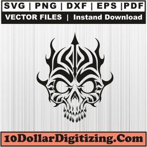 Skull-Tattoo-Vector,-Skul-Head-Png-Vector,-Skull-Face-Mask-Svg-Cut-File-For-Cricut-Silhouette-Printable-Files