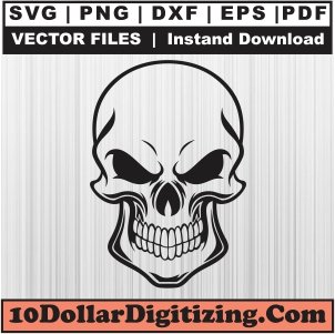 Skull-Png,-Skull-Head-Png-Vector,-Skull-Face-Svg-Cut-File-For-Cricut-Silhouette-Printable-Files