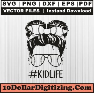 Softball-Mom-Messy-Bun-Png,-Mom-KideLife-Vector,-Sports-Mom-Svg-Cut-File-For-Cricut-Silhouette-Printable-Files