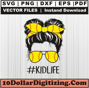 Softball-Mom-Messy-Bun-Svg,-Mom-Kidelife-Png-Vector,-Softball-Svg-Cut-File-For-Cricut-Silhouette-Printable-Files