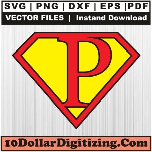 Superhero-Themed-English-Letters-P-Svg,-Super-Hero-P-Png-Vector-Svg-Cut-File-For-Cricut-Silhouette-Printable-Files