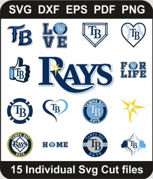 Tampa-Bay-Rays-Logo-Svg-Pack,-Rays-Baseball-Png-Bundle,-TB-Rays-Svg-Cut-File-For-Cricut-Silhouette-Printable-Files