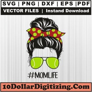 Tennis-Mom-Life-High-Resolution-Png,-Tennis-Messy-Bun-Png-Vector,-Tennis-Svg-Cut-File-For-Cricut-Silhouette-Printable-Files