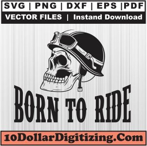 Tete-De-Mort-Born-to-Ride-Svg,-Skull-Helmet-Png-Vector,-Skull-Biker-Svg-Cut-File-For-Cricut-Silhouette-Printable-Files
