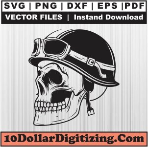 Skull-with-Biker-Helmet-Svg,-Skull-Png-Vector,-Skeleton-Svg-Cut-File-For-Cricut-Silhouette-Printable-Files