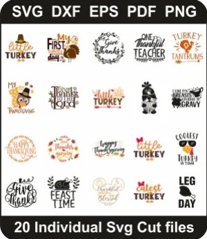 Turkey-Thankful-Svg-Bundle,-Thanksgiving-Png-Pack,-Happy-Thanksgiving-Svg-Cut-File-For-Cricut-Silhouette-Printable-Files