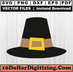 Pilgrim-Hat-Vector,-Thanksgiving-Png,-Autumn-Fall-Svg-Cut-File-For-Cricut-Silhouette-Printable-Files