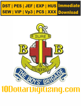 The-Boys-Brigade-Logo-Embroidery-Design,-Christian-faith-Machine-Embroidery-Design,-Snap-On-Brand-DST-File