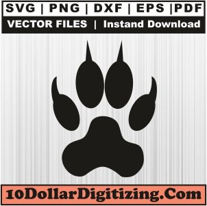 Tiger-Paw-Svg-Download,-Paw-Print-Png-Vector,-Paw-Svg-Cut-File-For-Cricut-Silhouette-Printable-Files
