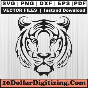 Tiger-Face-Svg,-Tiger-Head-Png-Vector,-Tiger-Svg-Cut-File-For-Cricut-Silhouette-Printable-Files
