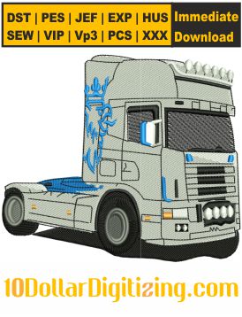 Scania-V8-Truck-Embroidery-Design-Download