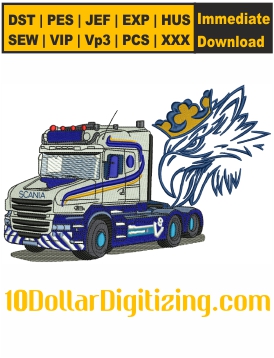 Truck-Scania-Embroidery-Design