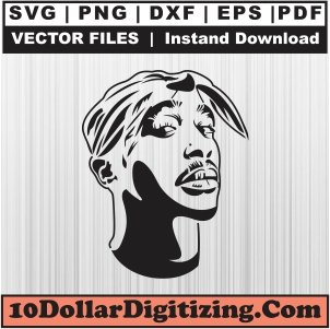 Tupac-Shakur-Svg,-Tupac-Amaru-Shakur-Png-Vector,-Tupac-American-Rapper-Svg-Cut-File-For-Cricut-Silhouette-Printable-Files