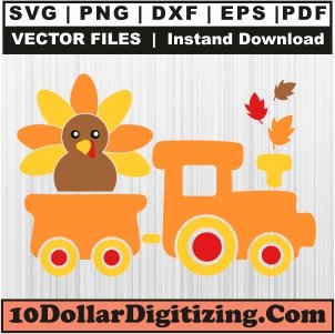 Turkey-Train-Svg,-Thanksgiving-Png-Vector,-Autumn-Fall-Svg-Cut-File-For-Cricut-Silhouette-Printable-Files