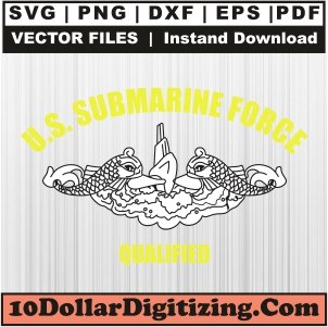 US-Navy-Submarine-Force-Qualified-Png,-US-Submarine-Vector,-Submarine-Svg-Cut-File-For-Cricut-Silhouette-Printable-Files