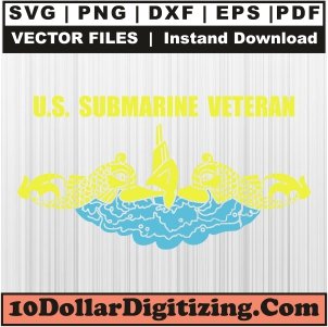 US-Submarine-Veteran-Png-Download,-US-Navy-Vector,-Submarine-Svg-Cut-File-For-Cricut-Silhouette-Printable-Files