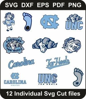 UNC-Tar-Heels-Svg-Pack,-North-Carolina-Tar-Heels-Png-Bundle,-Basketball-Team-Svg-Cut-File-For-Cricut-Silhouette-Printable-Files