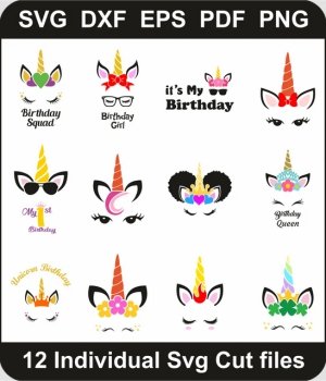 Unicorn-Svg-Pack,-Unicorn-Horse-Png-Bundle,-Unicorn-Face-Svg-Cut-File-For-Cricut-Silhouette-Printable-Files