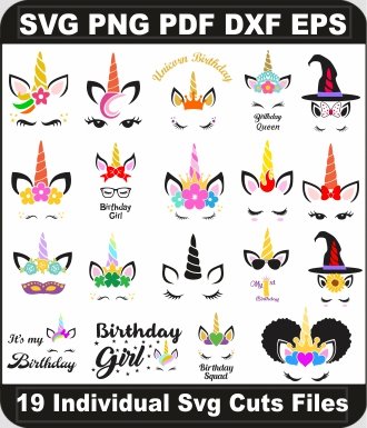 Unicorn-Horn-Svg-Bundle,-Unicorn-Png-Vector,-Unicorn-Face-Svg-Cut-File-For-Cricut-Silhouette-Printable-Files