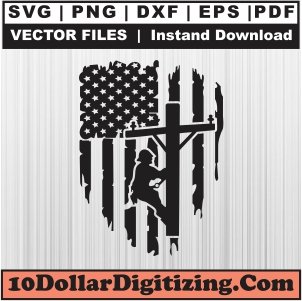 Lineman-Flag-Svg,-American-Flag-Png-Vector,-Power-Lineman-Svg-Cut-File-For-Cricut-Silhouette-Printable-Files