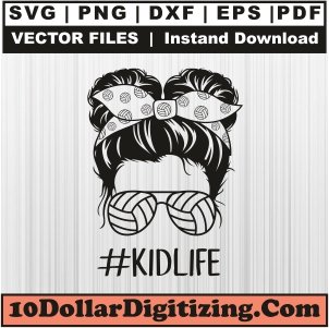 Volleyball-Mom-Messy-Bun-Png,-Volleyball-Vector,-Game-Day-Svg-Cut-File-For-Cricut-Silhouette-Printable-Files