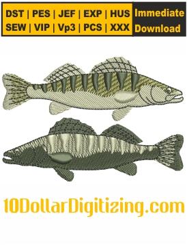 Walleye-Fishes-Embroidery-Design