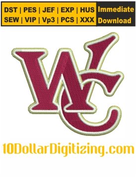 Washington-County-Bulldogs-Embroidery-Design,-WC-High-School-Embroidery-Pattern,-WCHS-Logo-Embroidery-Files-Instant-Download