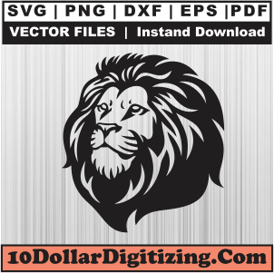 Lion-Head-Svg-Files-For-Laser,-Lion-Face-Png-Vector,-Wild-Lion-Svg-Cut-File-For-Cricut-Silhouette-Printable-Files