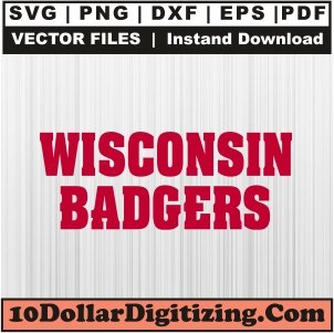 Wisconsin-Badgers-Letter-Svg,-Football-Team-Png-Vector,-Sports-Svg-Cut-File-For-Cricut-Silhouette-Printable-Files