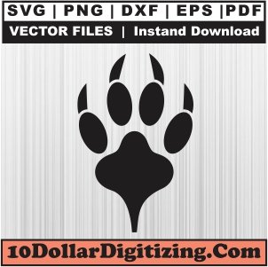 Wolf-Paw-Png,-Paw-Print-Vector,-Animal-Paw-Svg-Cut-File-For-Cricut-Silhouette-Printable-Files