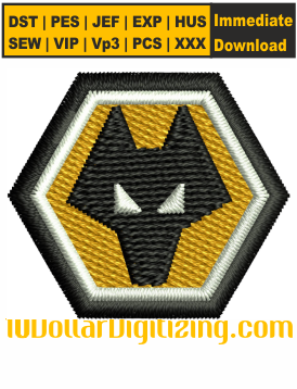 Wolverhampton-Wanderers-Embroidery-Design,-Wolverhampton-Wanderers-FC-Logo-Machine-Embroidery-Design,-Wolverhampton-Logo-DST-File