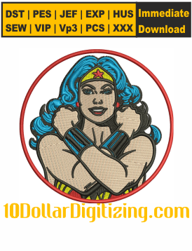 Wonder-Woman-Embroidery-Design,-Superheroine-Embroidery-Pattern,-DC-Comics-Embroidery-Files-Instant-Download