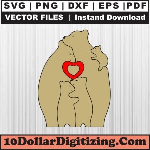 Bear-Family-Puzzle-Vector,-Bear-Png,-Wooden-Bears-Svg-Cut-File-For-Cricut-Silhouette-Printable-Files