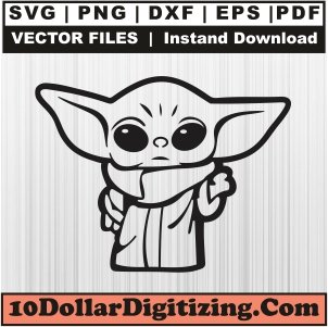 Yoda-Baby-Png,-Star-Wars-Vector,-Yoda-Cartoon-Svg-Cut-File-For-Cricut-Silhouette-Printable-Files