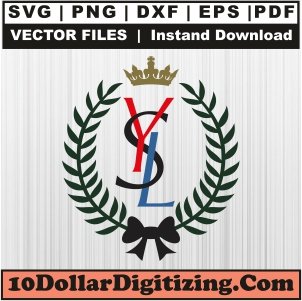 Ysl-Crown-Svg,-Yves-Saint-Laurent-Png-Vector,-Laurel-Wreath-Ysl-Svg-Cut-File-For-Cricut-Silhouette-Printable-Files