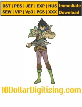 Yuno-Embroidery-Design,-Anime-Embroidery-Pattern,-Yuno-Black-Clover-Embroidery-Files-Instant-Download