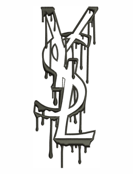 Yves Saint Laurent Drip Logo Embroidery Design | Yves Saint Laurent ...