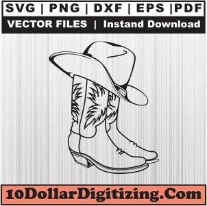 Cowboy-Boots-Svg,-Cowboy-Hat-Png-Vector,-Western-Cowboy-Day-Svg-Cut-File-For-Cricut-Silhouette-Printable-Files